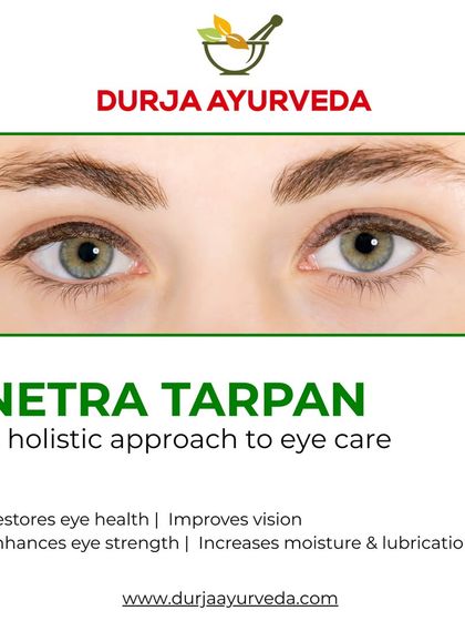 Netra Tarpan is a holistic approach to eye care. This therapy restores eye health, improves vision, and enhances eye strength by bathing the eyes in medicated ghee.