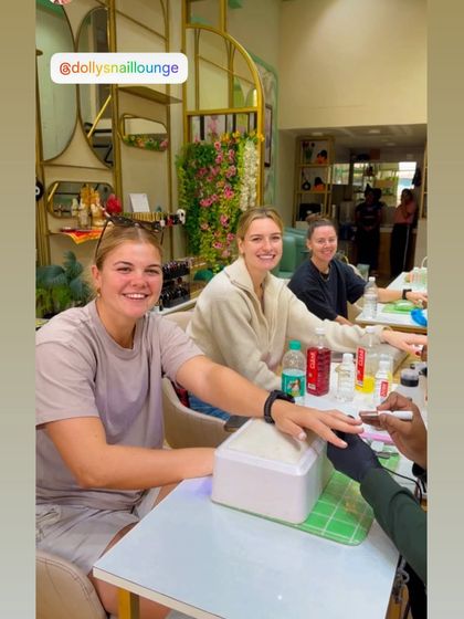 The wonderful RCB players enjoying their pamper session at the salon. The vibe was just incredible.