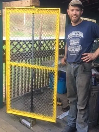 This is my brother Joel, who has been working tirelessly to build and perfect our compost sifter. It's been a long journey of trial and error, but it's all part of our commitment to producing high-quality, hand-sifted compost.