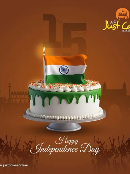 We celebrate national holidays with pride. This cake, decorated with the Indian tricolor flag, is a sweet way to commemorate Independence Day.