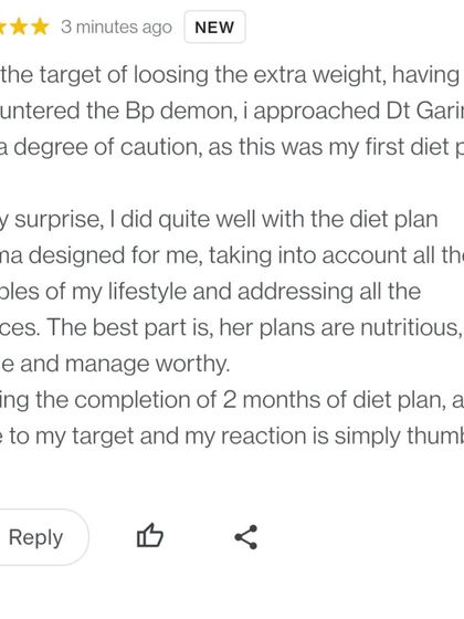 This client was cautious about starting a diet plan, especially while dealing with high blood pressure. I designed a plan that took into account all lifestyle variables, leading to great results and a big thumbs up.
