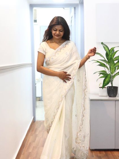 Embracing elegance and simplicity in the clinic corridor. My work environment is designed to be calm and welcoming.