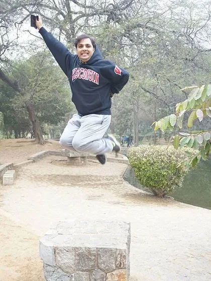 A member jumping for joy on his birthday. This is the kind of energy we love to see.