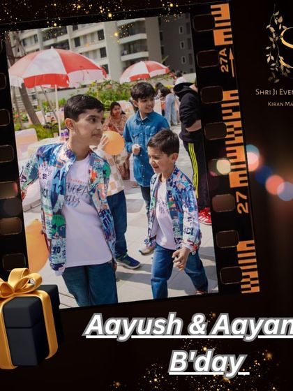 A candid shot of the birthday boys, Aayush and Aayansh, enjoying their party. Capturing these joyful moments is what it's all about.