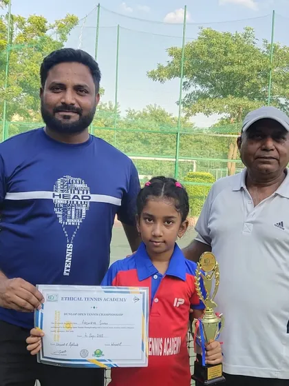 Starting young, aiming high. Congratulations to our trainee Aashriya for winning the Under-8 title at the Dunlop Open. We believe in building a strong foundation from the very beginning.