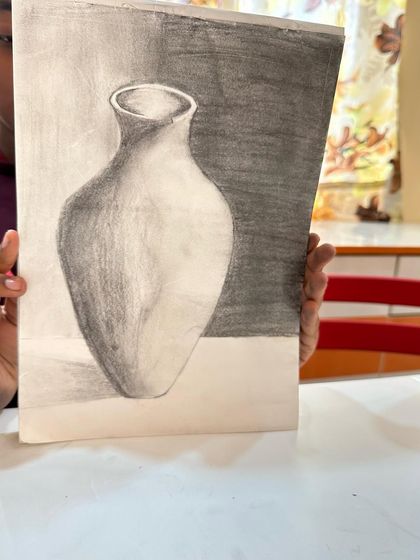 It's incredible what students can learn in just four days, like creating this beautifully shaded vase.