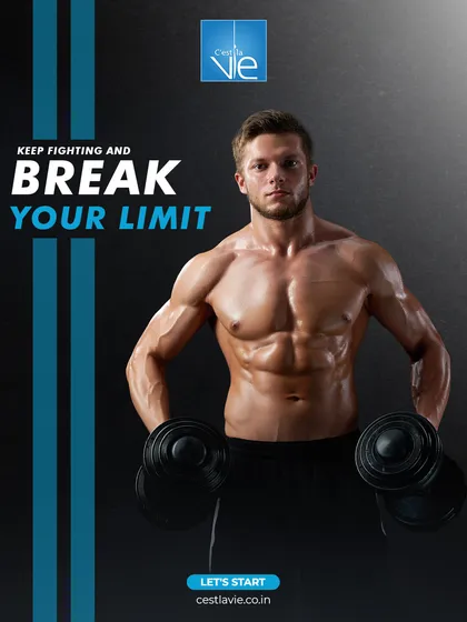 Keep fighting and break your limits. This powerful shot of a member holding heavy dumbbells reflects the determination and strength we cultivate in our community.