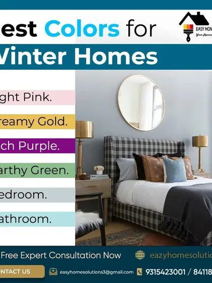 The right colors can make your home feel warm and cozy, especially in winter. This guide suggests a palette of light pink, creamy gold, and earthy green to create an inviting atmosphere.