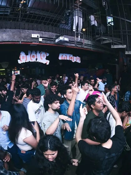 A wide shot showing just how packed Khar Social gets for The Grind.