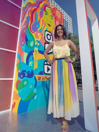 A vibrant, colorful installation created for an Instagram event. The artwork celebrates the platform's focus on creativity and self-expression with the hashtag 'In The Making'.