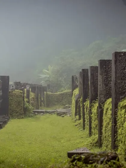The ruins of Kavaledurga Fort feel ancient and mysterious, especially when covered in fog and moss. I framed this shot to show the repeating stone pillars disappearing into the mist, creating a moody and timeless scene.