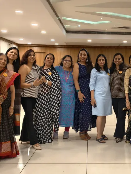 A group photo with some of the wonderful ladies from the Ghoghari Ladies Forum. It was a pleasure to host for such an enthusiastic and fun-loving group.