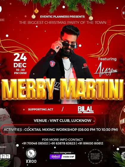 I am available for all kinds of special events, like this "Merry Martini" Christmas party I played in Lucknow. I adapt my set to fit the theme, making sure the music elevates the entire celebration.