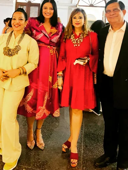 With fellow art patrons and friends at the Bimal Das Gupta exhibition. Events like these are a wonderful opportunity to connect over a shared love for art and culture.