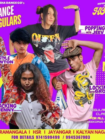 A poster celebrating International Dance Day with the launch of our new classes and locations, featuring our diverse team of instructors.