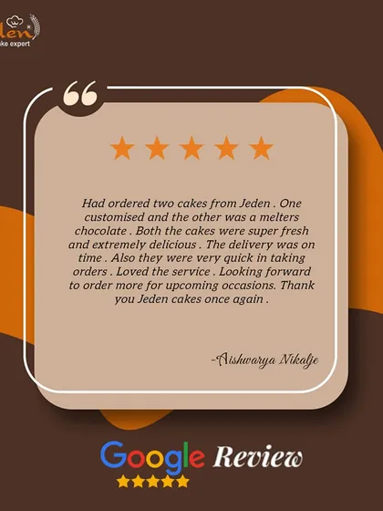 Thank you, Aishwarya, for this fantastic review. We're thrilled you enjoyed both your customized and Melters chocolate cakes and that our delivery was on time.