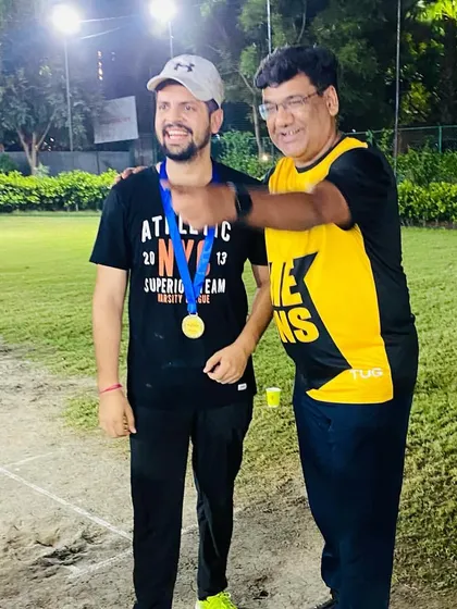 A player from the winning team receives his medal at the SaT Super Box League. Individual recognition is a key part of our tournament celebrations.