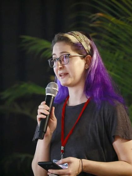 An international participant from Austria speaking at our conference. Our festivals bring together a global community of puppeteers and academics to exchange ideas and innovations.