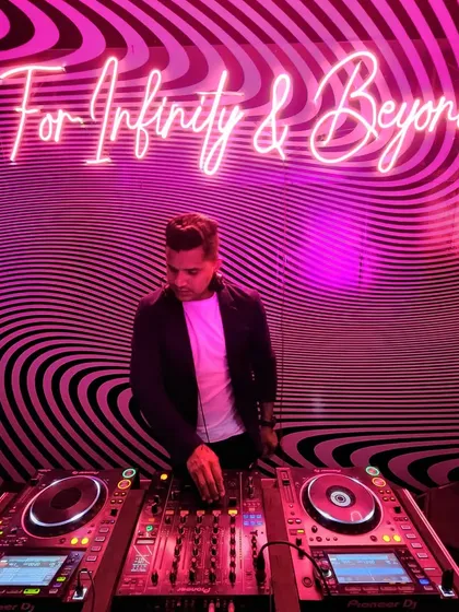 "For Infinity & Beyond". The decor at this party perfectly captured the after-party vibe. The right setting makes the music even more impactful.