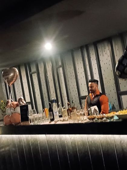 A bar setup for a Diwali party, complete with festive decorations. We cater to all types of celebrations.