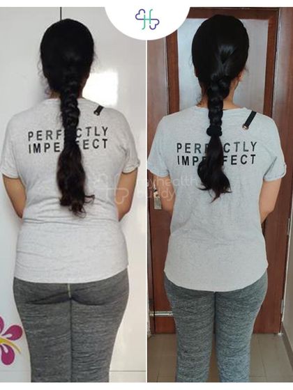 Back view of Torsha's quick and effective 4-week transformation.