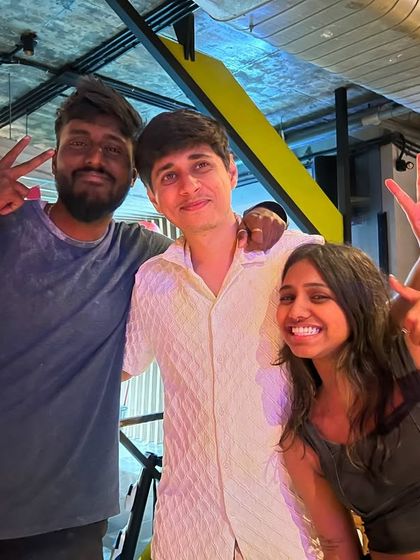 Peace, love, and karaoke. Another group of friends enjoying our special Holi event night.