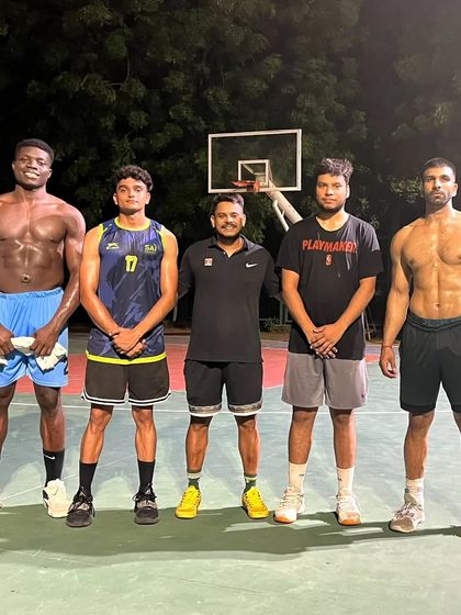 Hoops, dreams, and a whole lot of teamwork. The squad after a tough but rewarding session.