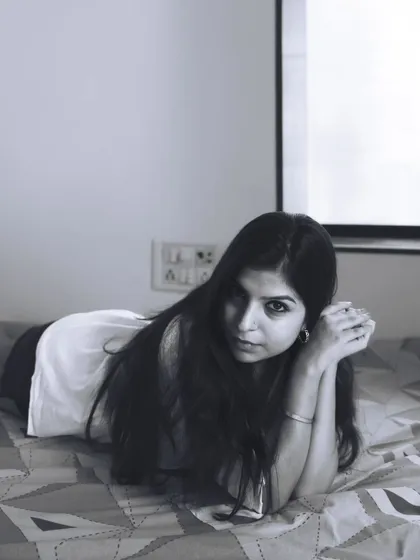 A simple, beautiful black and white portrait that feels quiet and intimate.