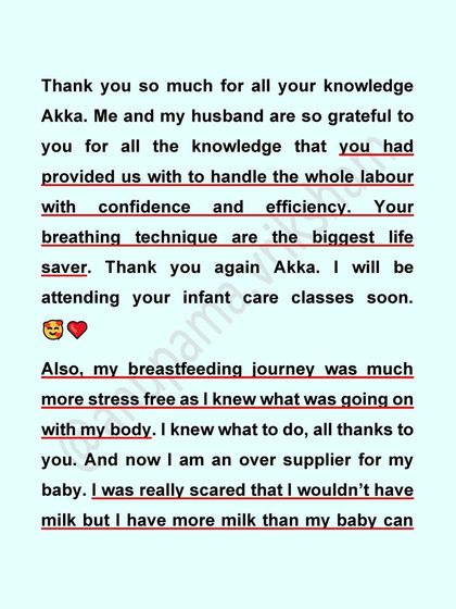 This couple from Kuwait felt grateful for the knowledge that gave them the confidence to handle labor efficiently. The mother also highlights how our breastfeeding class helped her feel stress-free.
