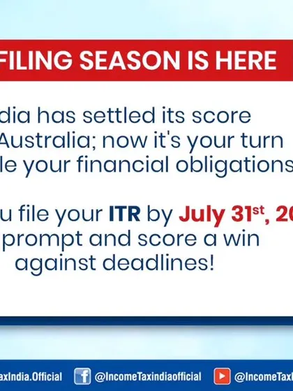 The Income Tax Department uses creative reminders to emphasize the filing season. As this official post suggests, it is time to settle your financial obligations by ensuring your ITR is filed by the July 31st, 2024 deadline.