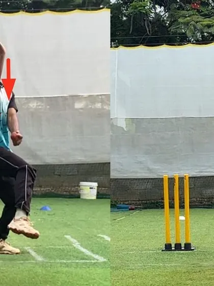 The non-bowling arm is now being used effectively to aid balance and power generation, a key correction we made during his off-season training.
