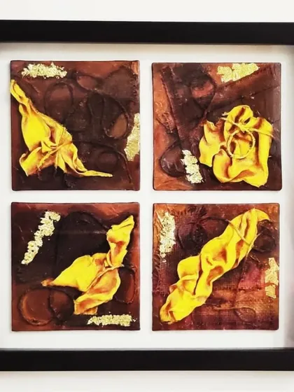 This was one of my first textured artworks. It's amazing to look back and see how my journey with 3D and sculptural pieces began.