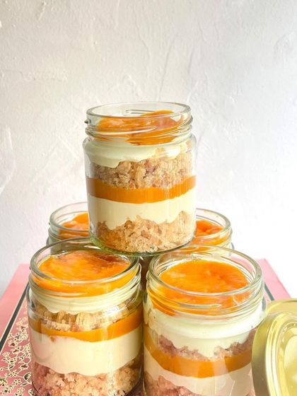 When mango cravings are real, our mango mousse jars are the answer. Layers of creamy mango mousse, cake crumbs, and fresh mango puree make for a heavenly dessert.