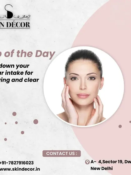 Here's a simple tip for clearer skin: watch your sugar intake. High sugar levels in your diet can lead to inflammation and trigger breakouts. Cutting down on sugar is one of the best things you can do for both your skin and your overall health.