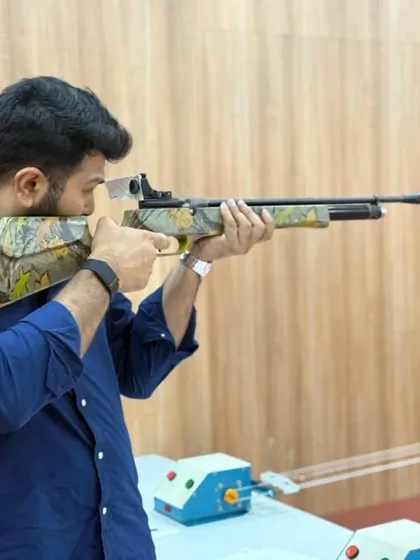 It was an honor to host Mr. Omar Haris Nalapad as he tried his hand at precision shooting. This close up shot captures the intense focus required for the sport, an experience we are proud to offer to leaders and enthusiasts from all fields.
