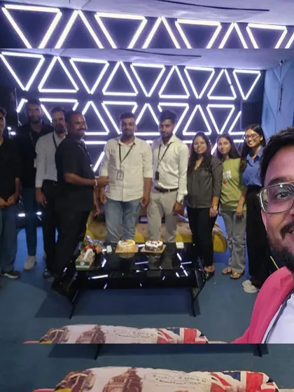 A team selfie during another two-year work anniversary celebration. It is great to see everyone come together to celebrate milestones and successes as a group.