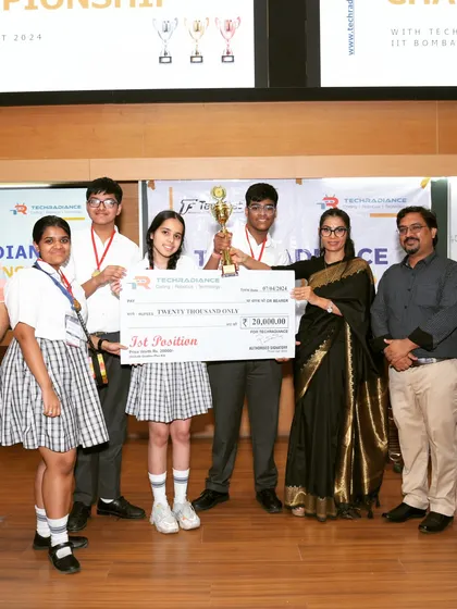 Celebrating victory at the IIT Bombay Championship. Here, we congratulate Team Shield Maniac on winning first place in the Soccer Robot category, a testament to their exceptional teamwork, engineering, and programming skills.