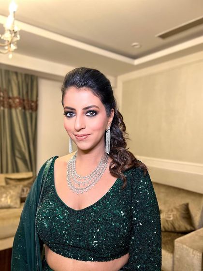 Another close-up of the client, her confidence shining through.