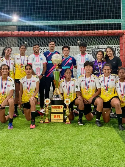 Our team posing with the trophy after being crowned champions of Central India’s biggest 7-a-side tournament in Bhopal.