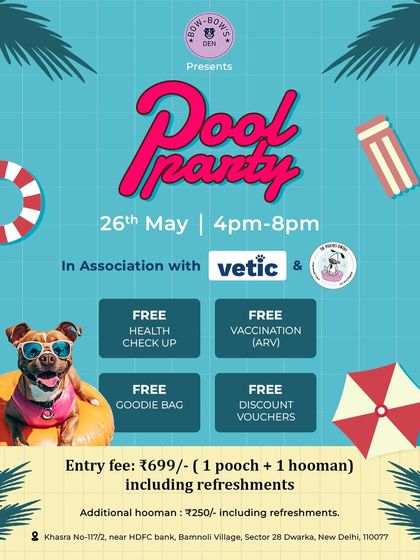Another one of our fun event announcements. We make sure every party includes refreshments for both the dogs and their humans.