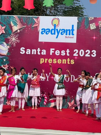 My students brought so much festive joy to the Santa Fest at Aadyant School. It was wonderful to see them adapt their classical art to a celebratory theme.