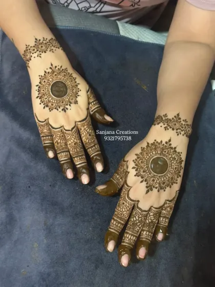 A classic mandala design with a twist, featuring a filled-in center for a bold, modern look.