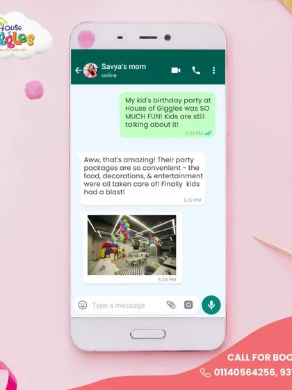 Word-of-mouth is the best compliment! This screenshot of a chat between two moms shows how much fun the kids had. I love that our parties are so memorable that kids are "still talking about it!"