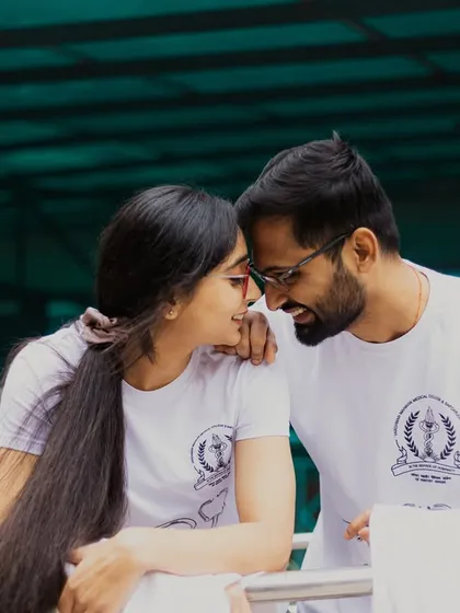 Their love story started in the classroom, so we went back to where it all began. For me, the most powerful pre-wedding portraits are the ones that are honest. This single, quiet moment between two doctors says more about their connection than any grand pose ever could.