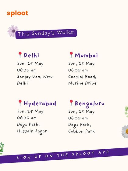 Here are the details for our upcoming Sunday walks. Find your city and join us for a morning of fun, friends, and wagging tails.
