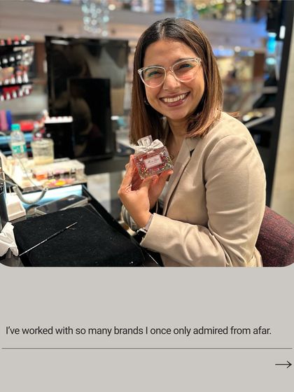 Part of my 8-year reflection series. I've worked with so many brands I once only admired from afar. This photo of me at a Dior event is a reminder of how far I've come.