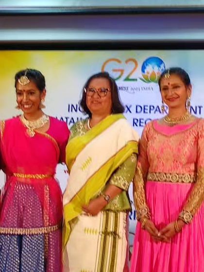 Posing with a dignitary after our Kathak performance. These events are a wonderful opportunity to share our art with a wider audience.