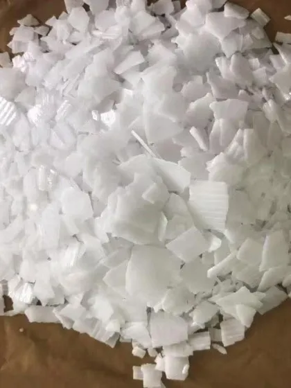 These are caustic soda flakes, an essential ingredient for crafters making cold-process soap from scratch. I provide high-quality chemicals for advanced soap making.
