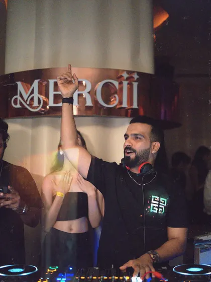 Another moment from Mercii. I'm not just playing songs; I'm interacting with the audience and feeding off their energy.