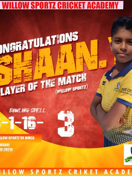 Ishaan named Player of the Match for his exceptional bowling spell of 3 for 16. We teach our bowlers to be economical and impactful.